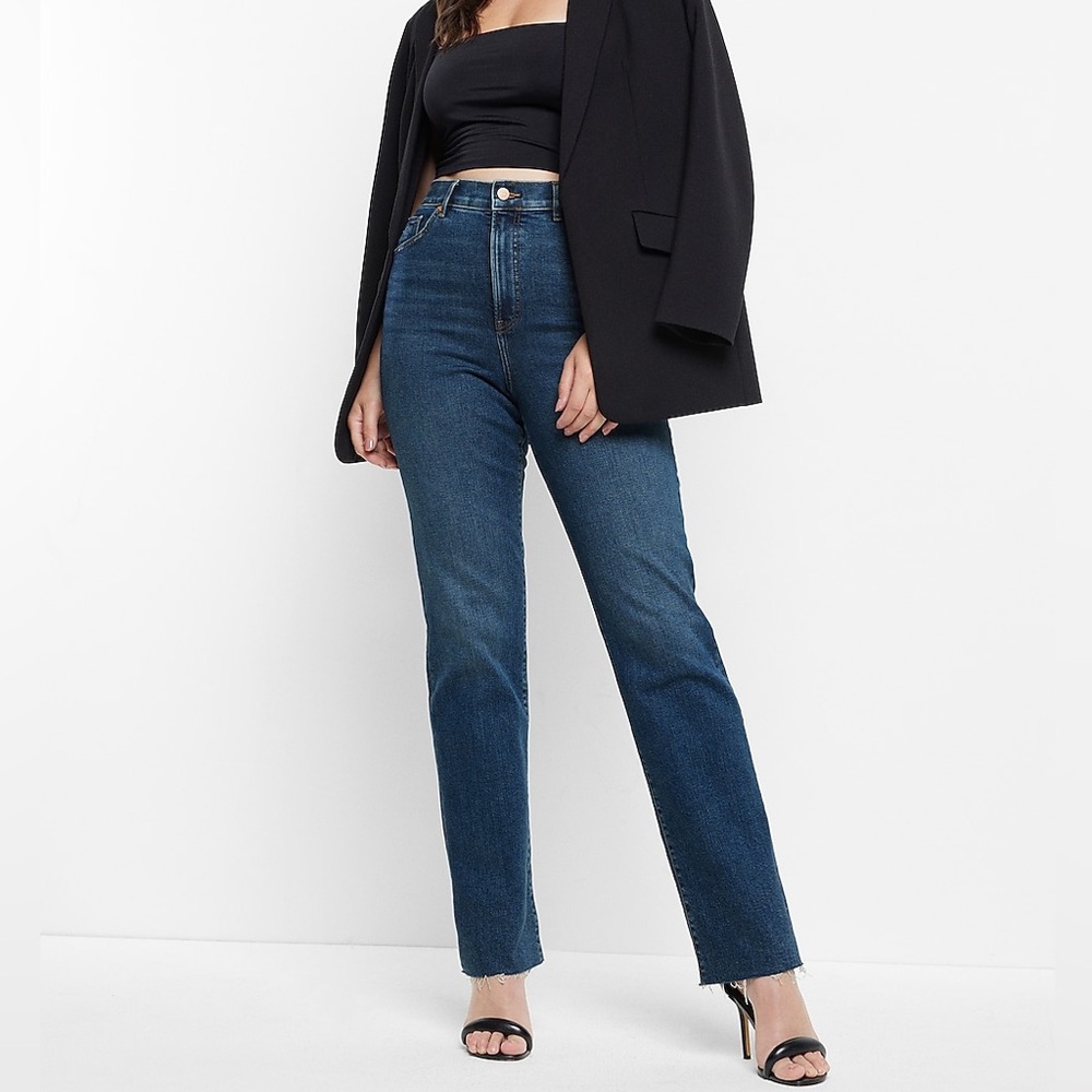 EXPRESS - Super High Rise Modern Straight Leg Jeans Sz 0